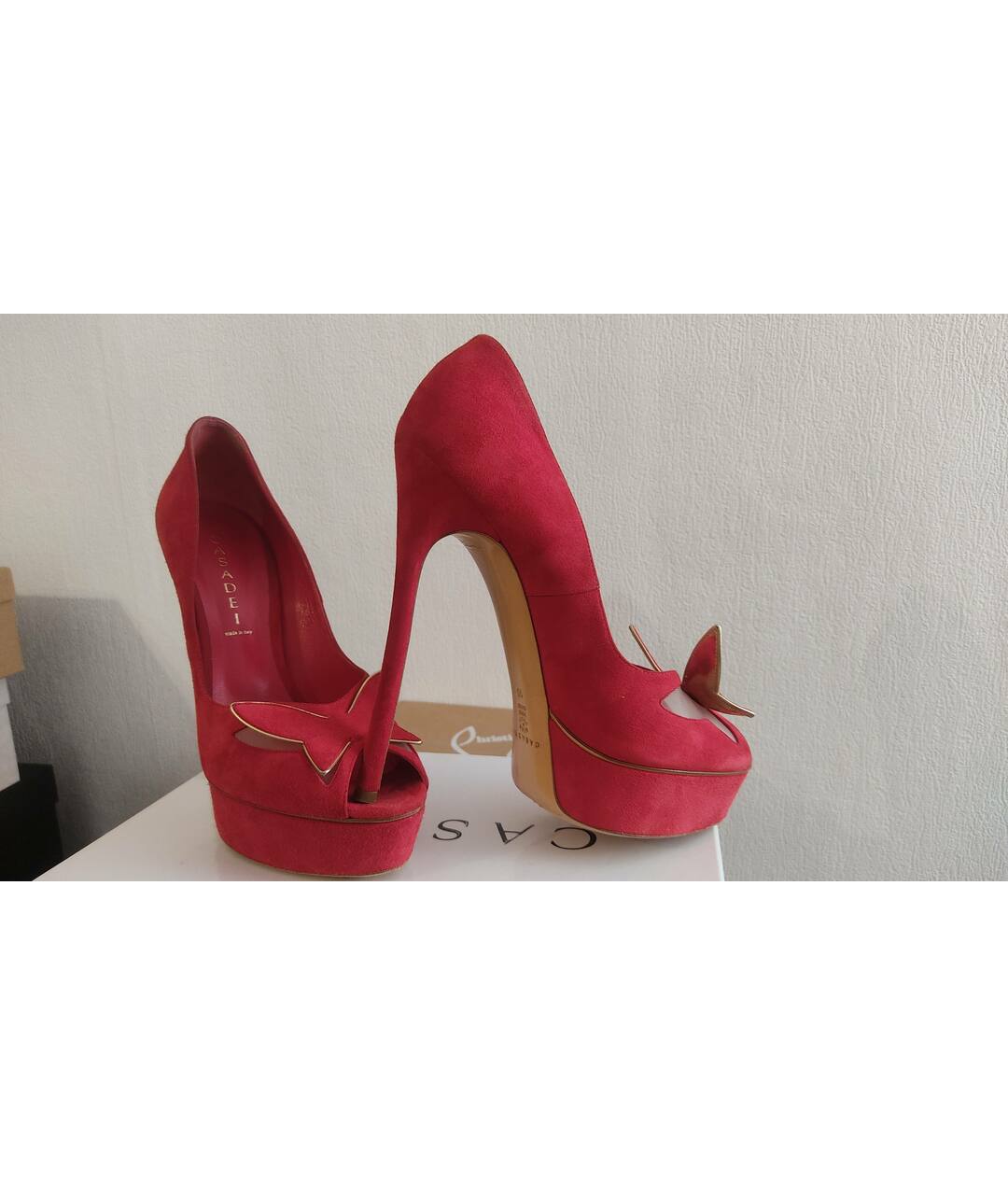 CASADEI Красные замшевые туфли, фото 7