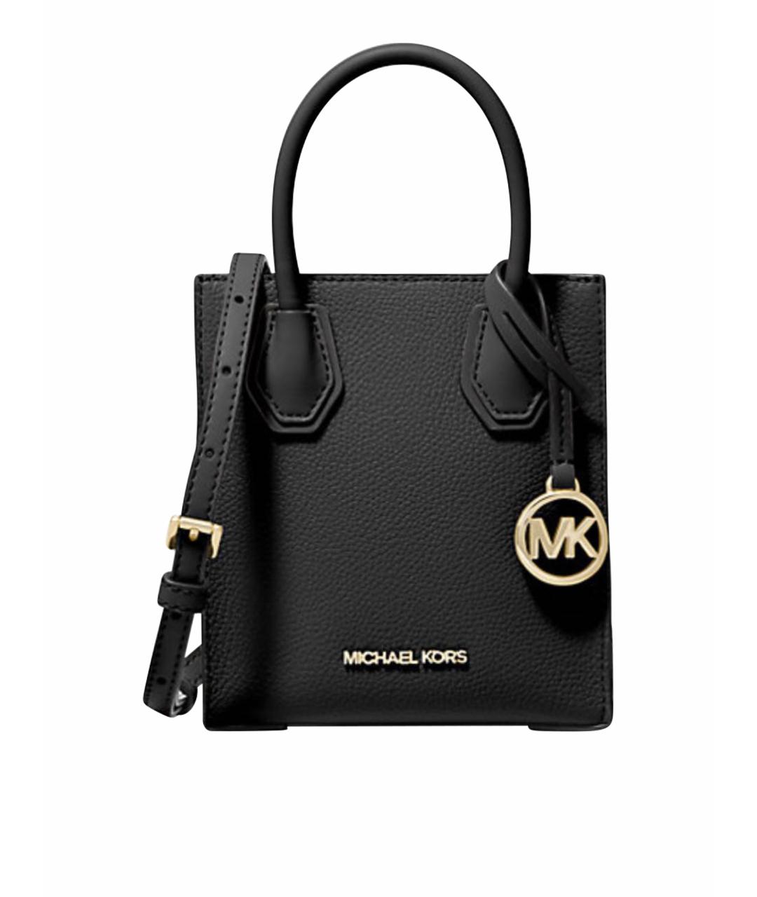 MICHAEL KORS Черная кожаная сумка через плечо, фото 1