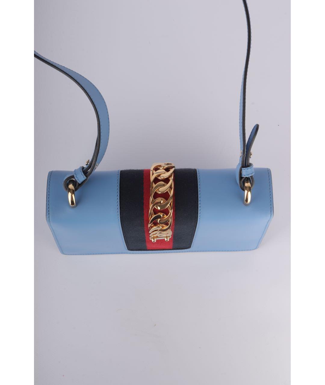 GUCCI Голубая кожаная сумка через плечо, фото 3