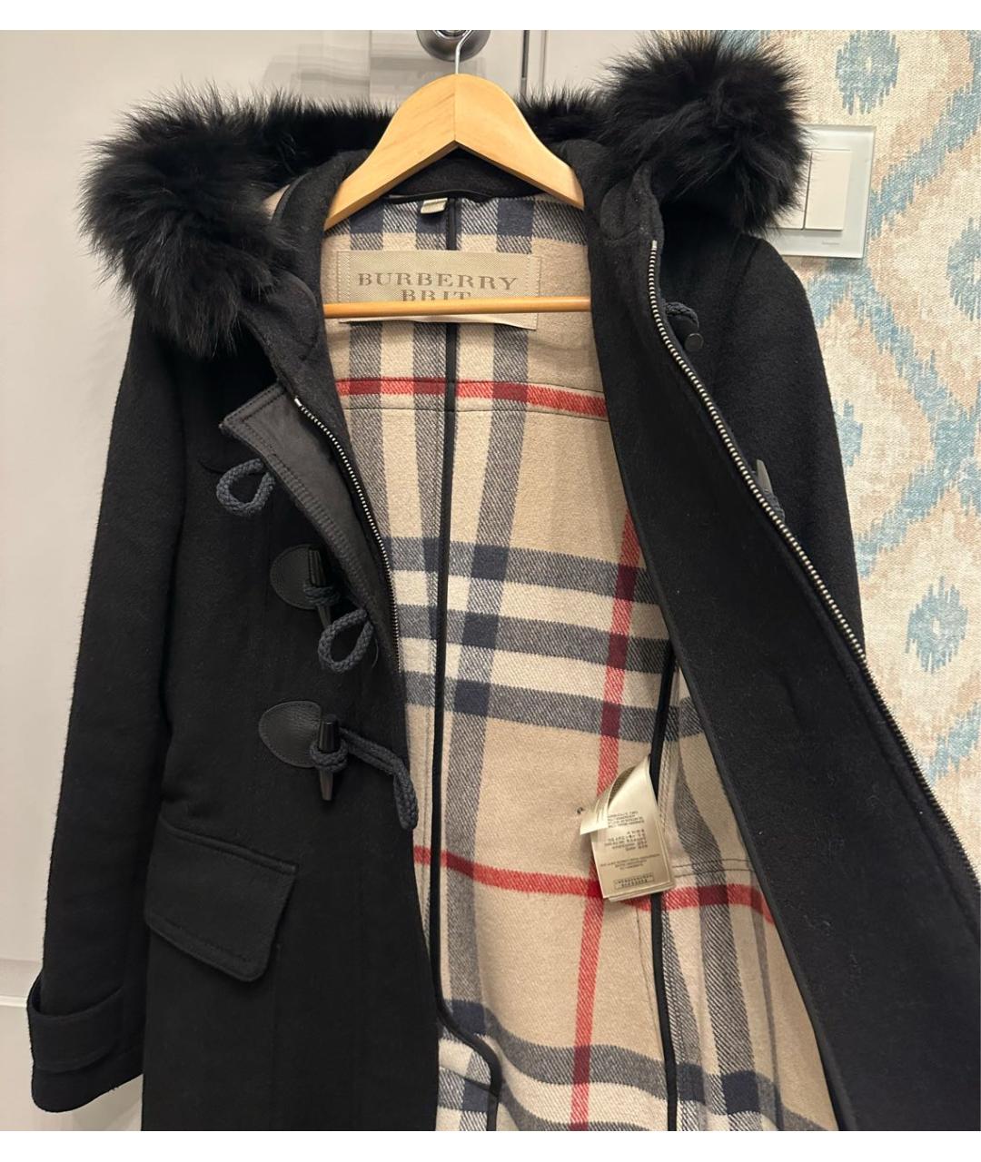 BURBERRY Черное шерстяное пальто, фото 3