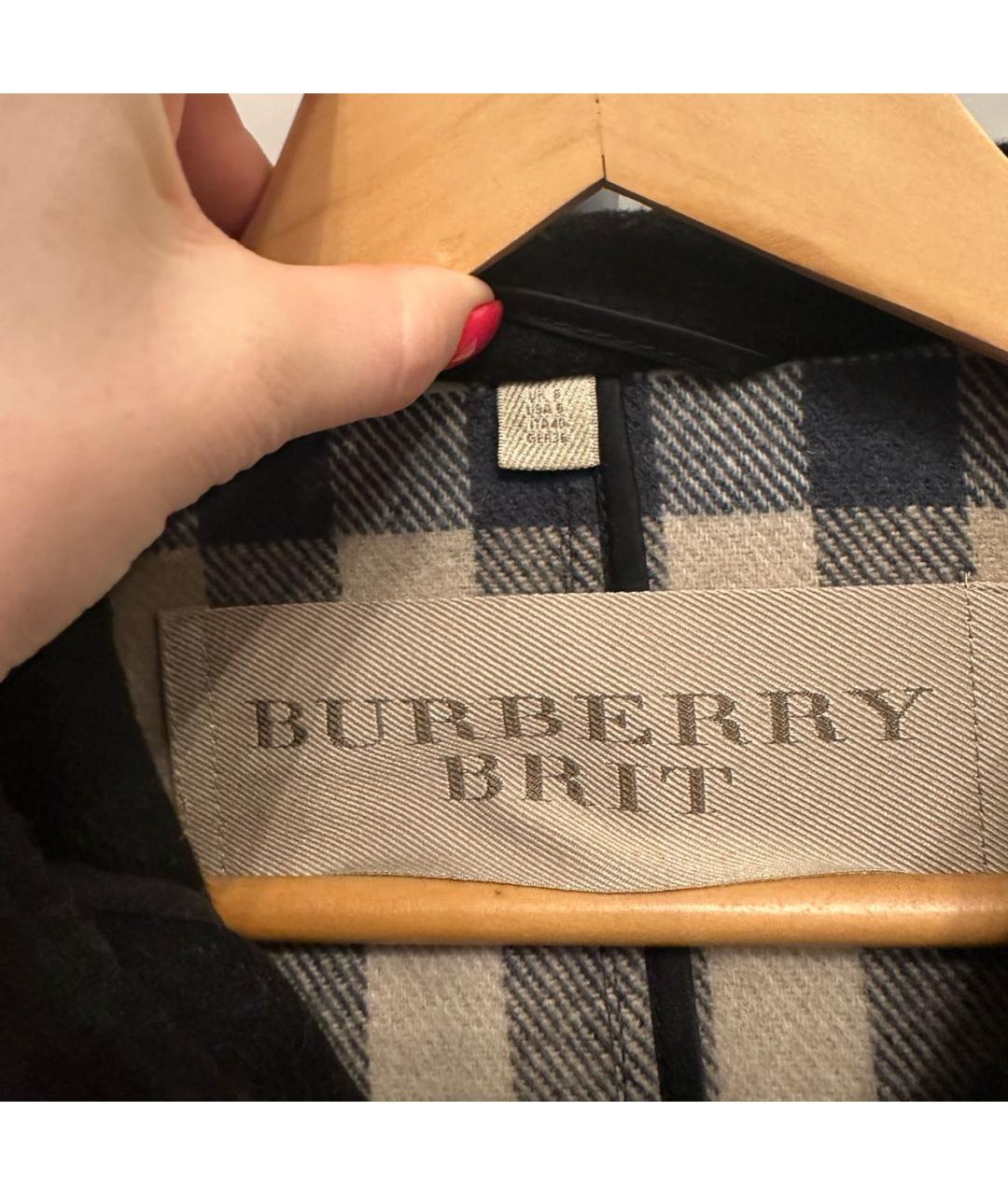 BURBERRY Черное шерстяное пальто, фото 6