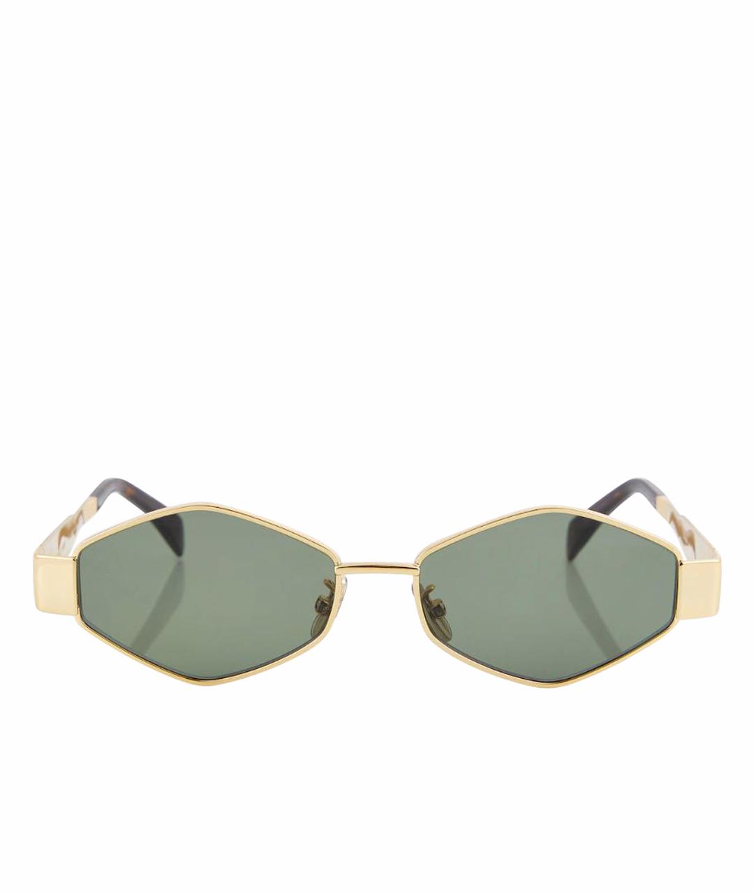 CELINE Золотые металлические солнцезащитные очки, фото 1