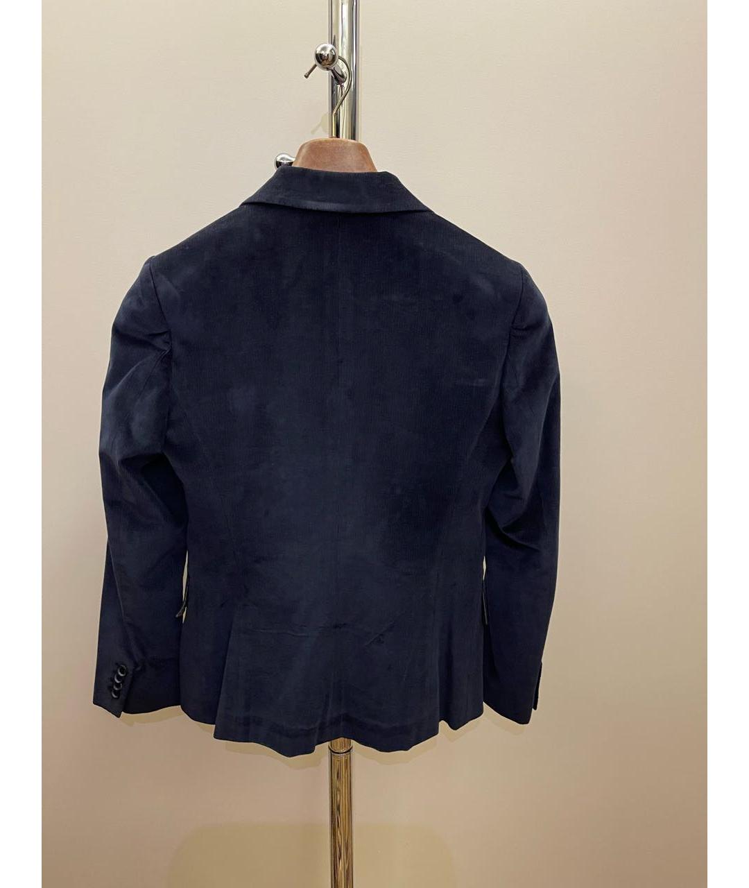 KITON Темно-синий велюровый жакет/пиджак, фото 2