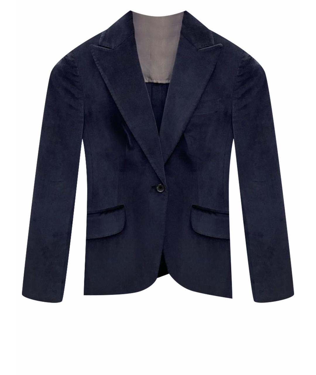 KITON Темно-синий велюровый жакет/пиджак, фото 1