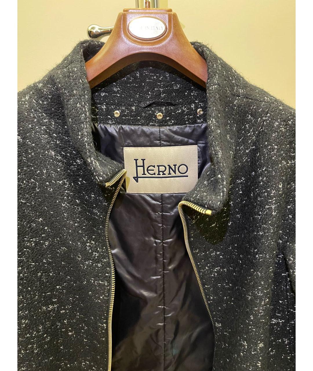 HERNO Антрацитовое шерстяное пальто, фото 3