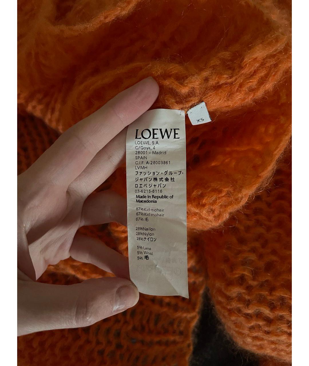 LOEWE Оранжевый шерстяной джемпер / свитер, фото 4