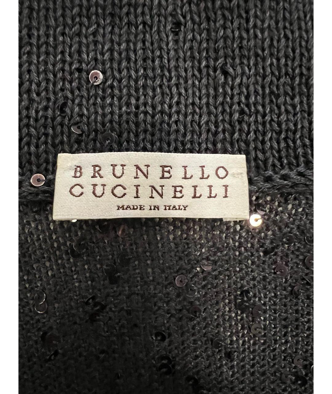 BRUNELLO CUCINELLI Антрацитовый шелковый кардиган, фото 6