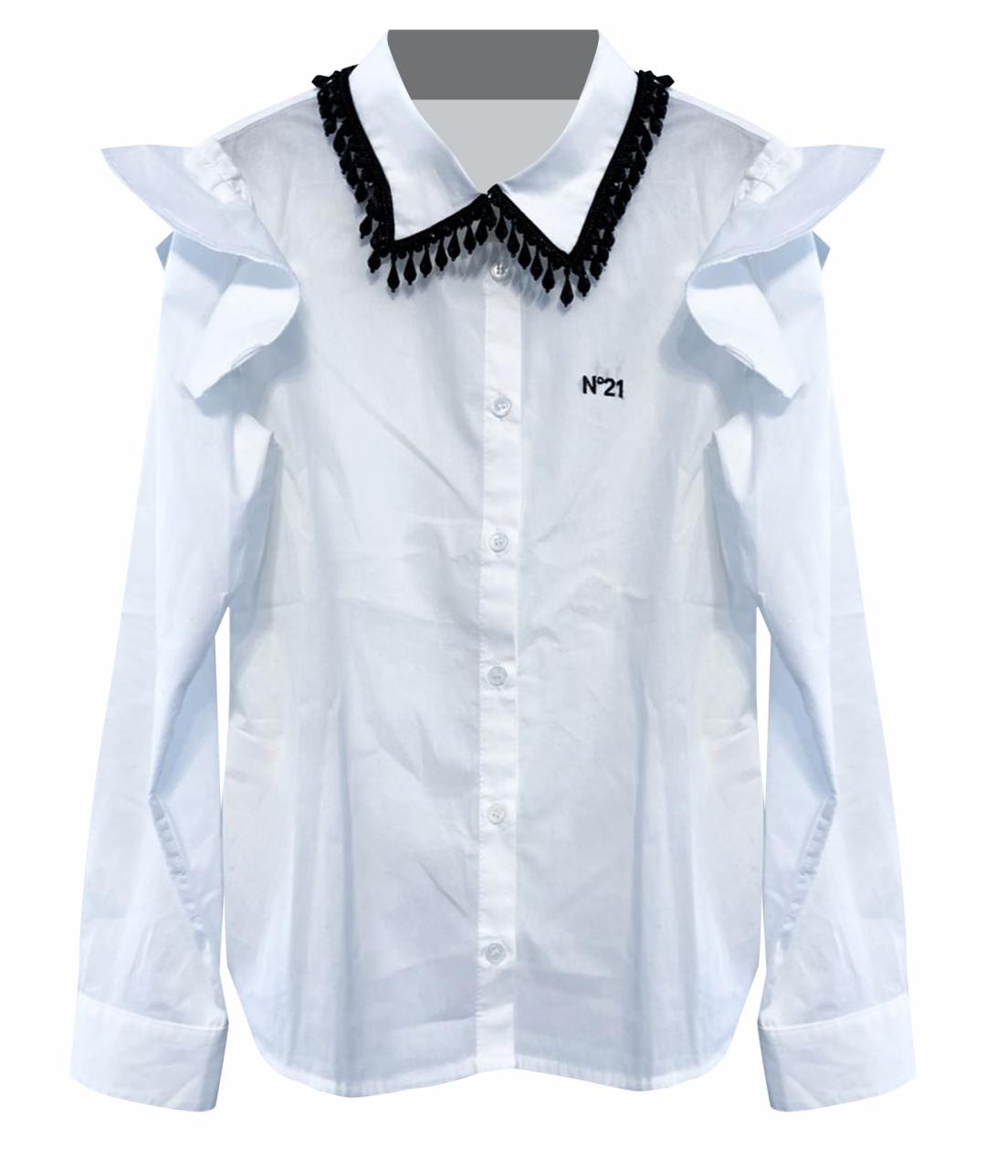Nº21 KIDS Белая хлопковая рубашка/блузка, фото 1