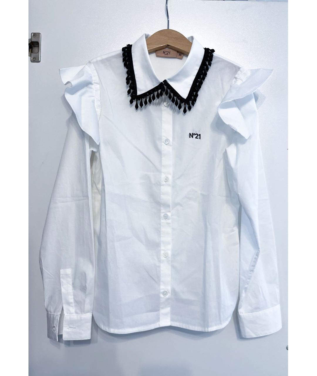 Nº21 KIDS Белая хлопковая рубашка/блузка, фото 9