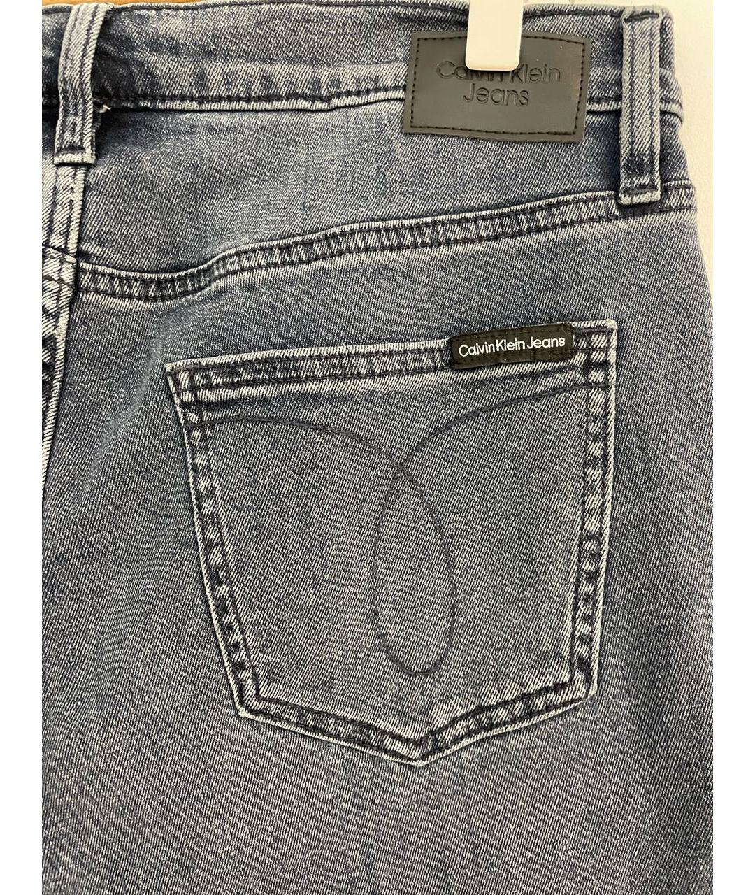 CALVIN KLEIN JEANS Антрацитовые хлопко-эластановые джинсы клеш, фото 5