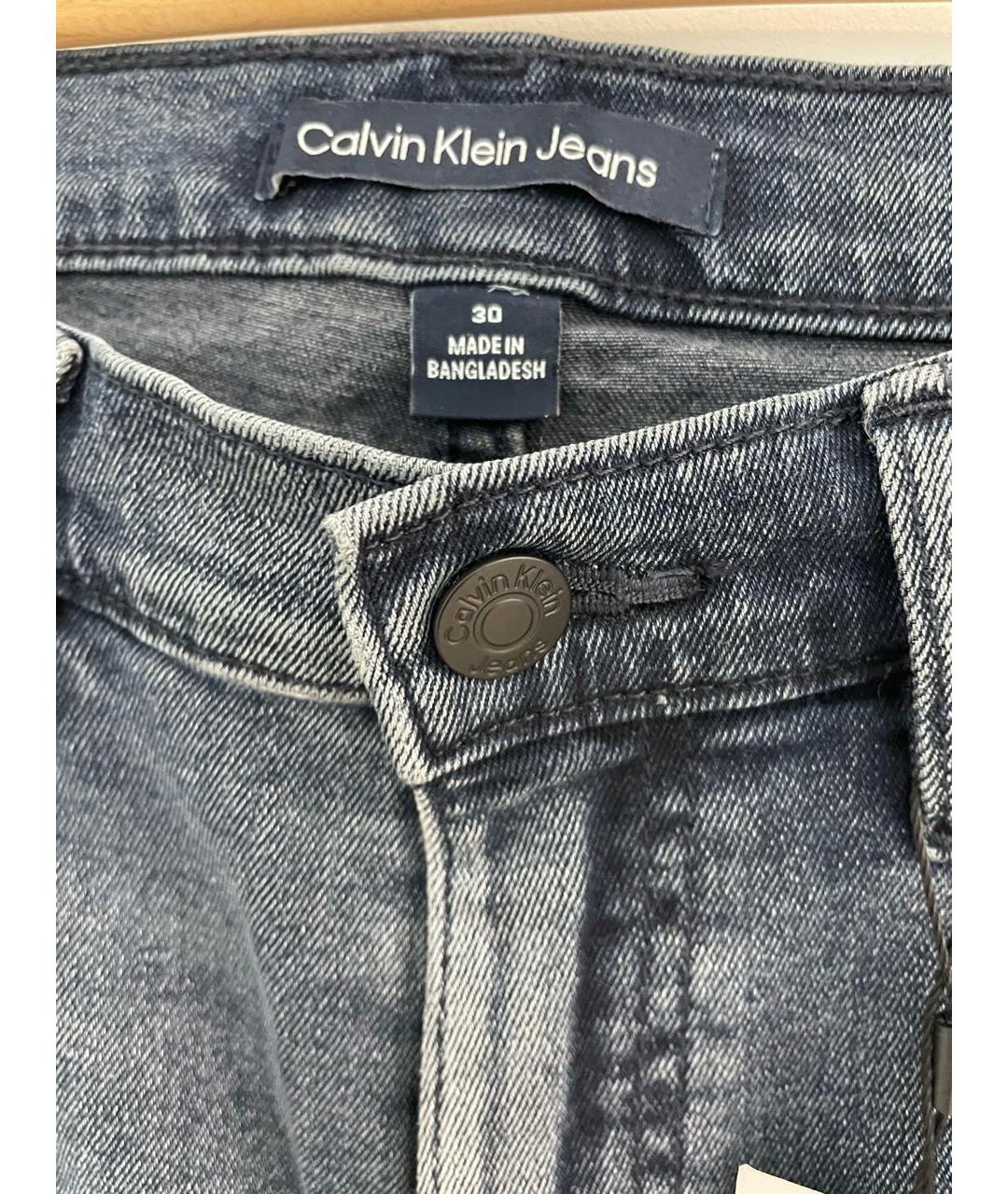 CALVIN KLEIN JEANS Антрацитовые хлопко-эластановые джинсы клеш, фото 4