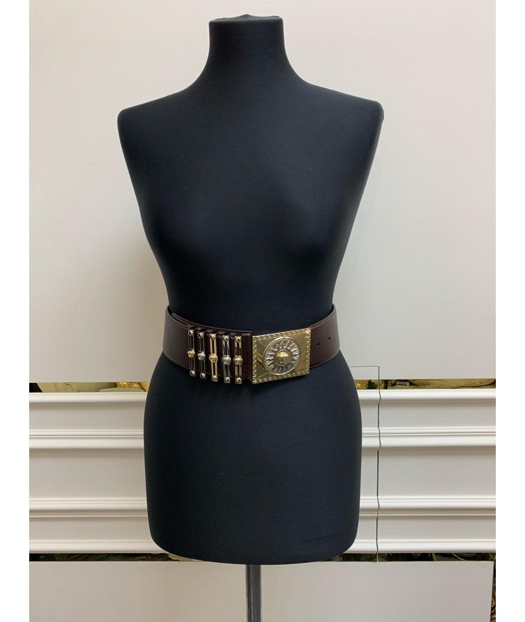 VERSACE Коричневый кожаный ремень, фото 8