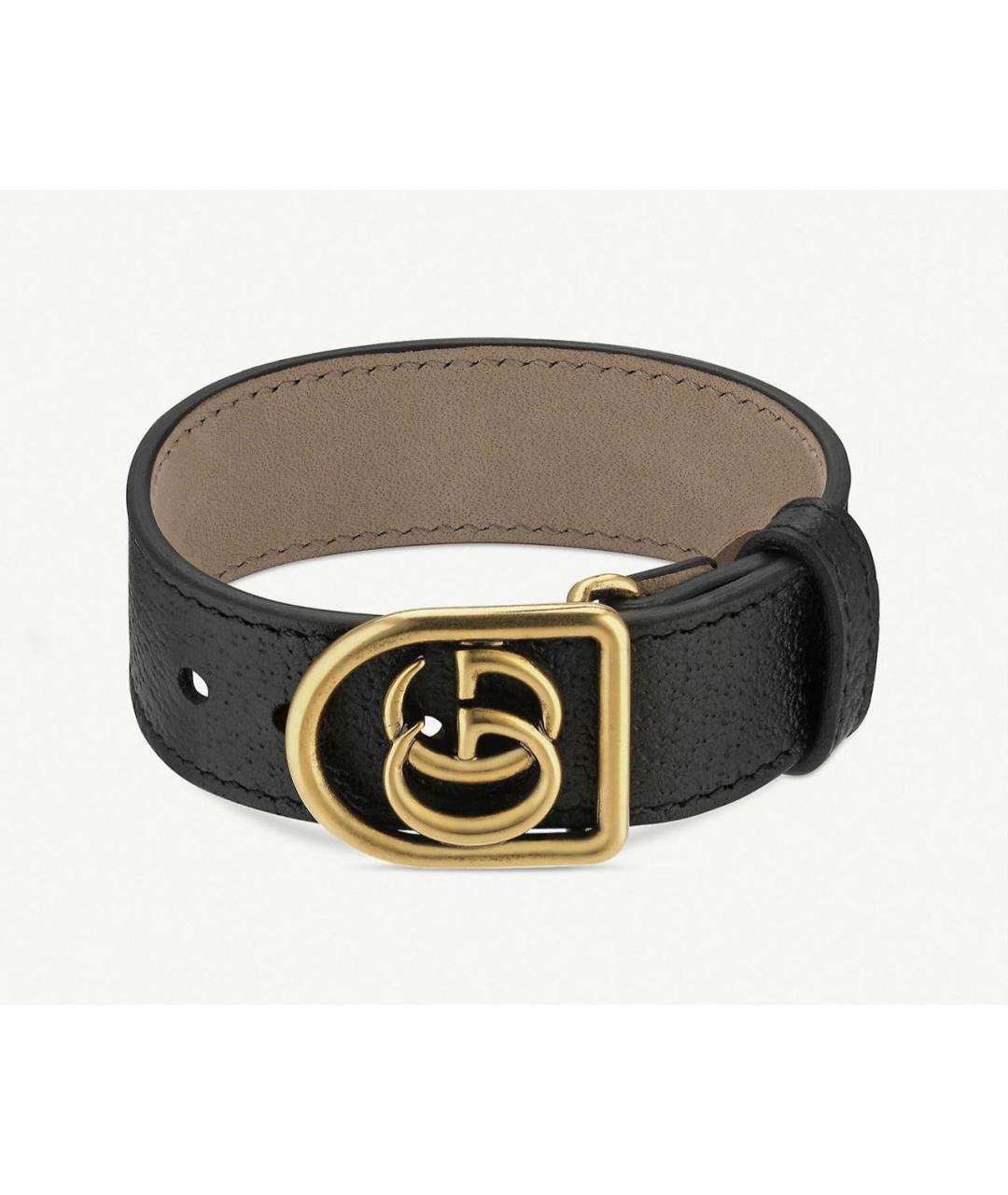 GUCCI Черный кожаный браслет, фото 7