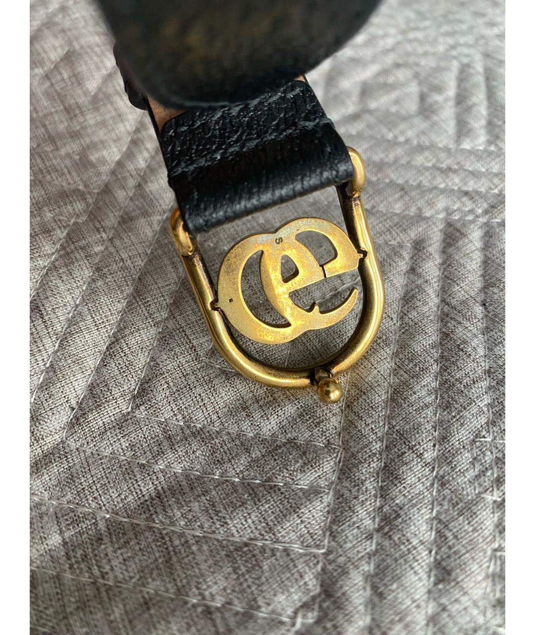 GUCCI Черный кожаный браслет, фото 5