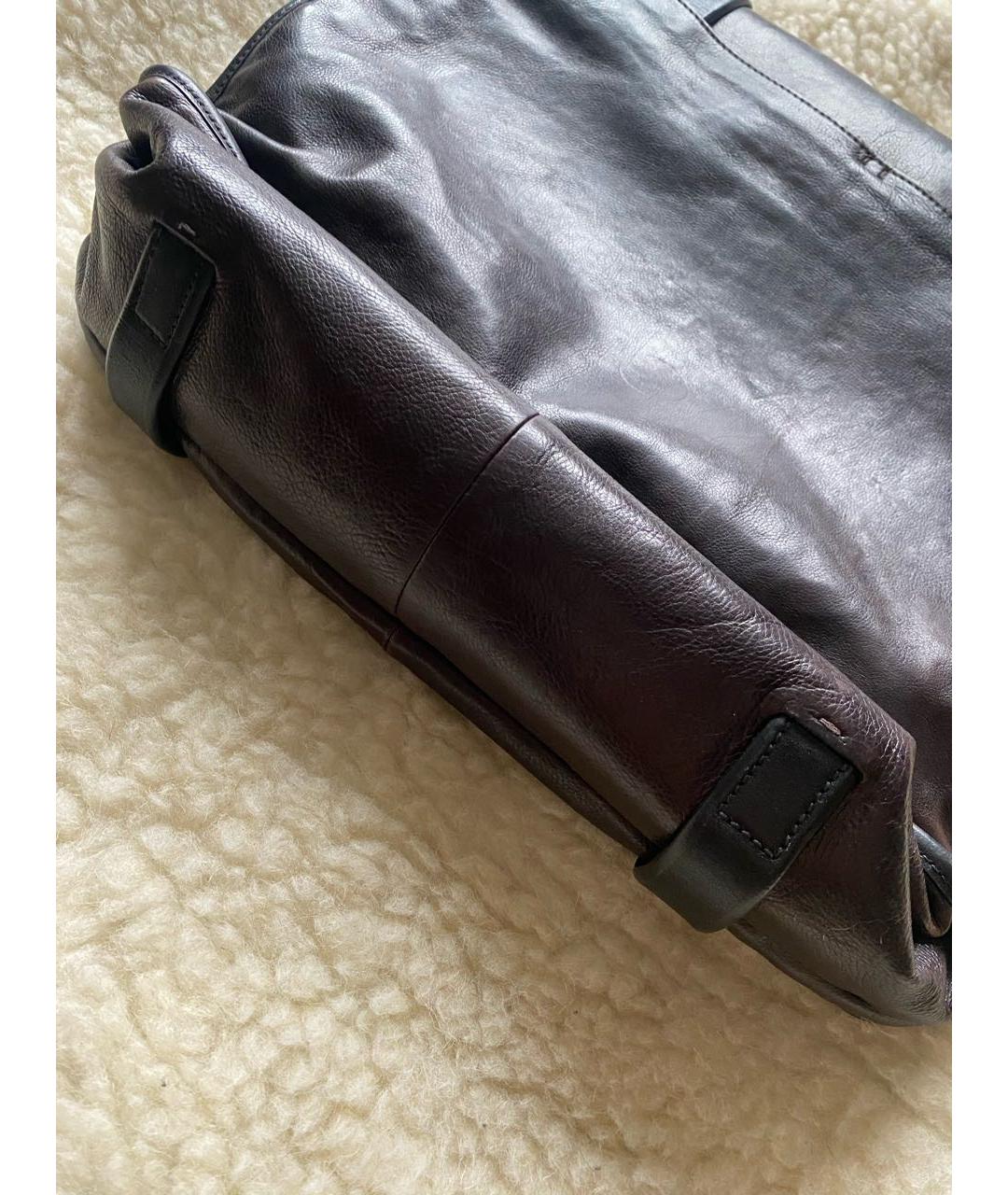 PRADA Коричневый кожаный портфель, фото 3