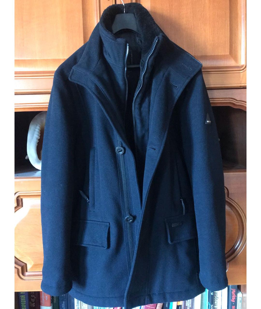PIERRE CARDIN Темно-синее шерстяное пальто, фото 9