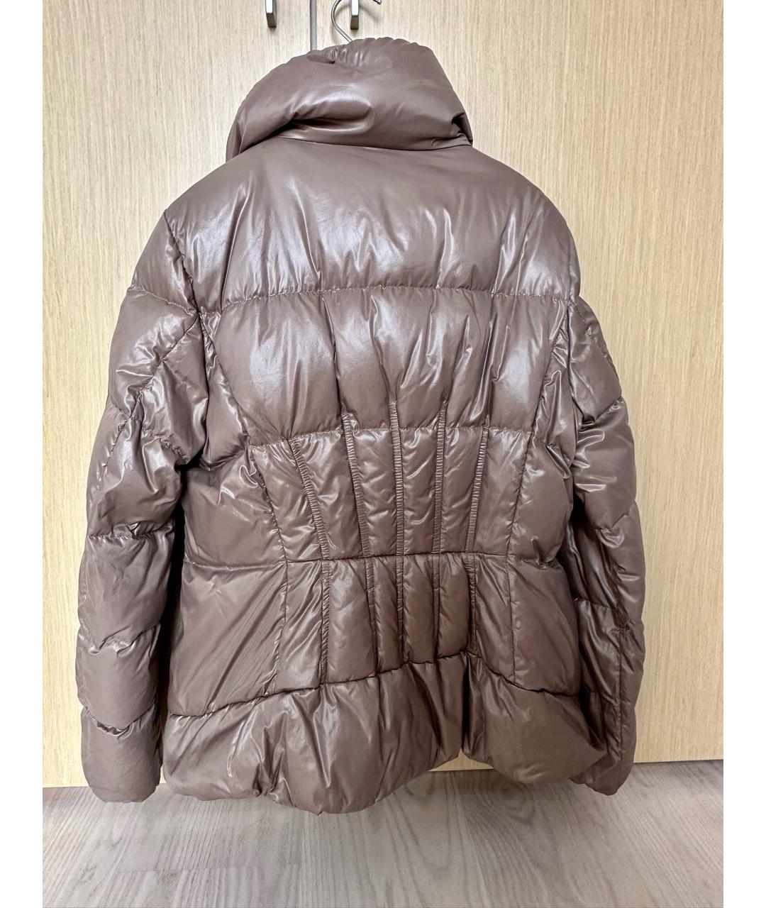 MONCLER Бежевый полиэстеровый пуховик, фото 5
