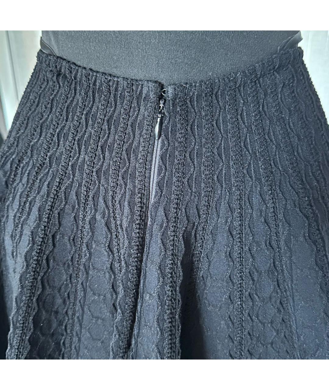 ALAIA Черная вискозная юбка миди, фото 4