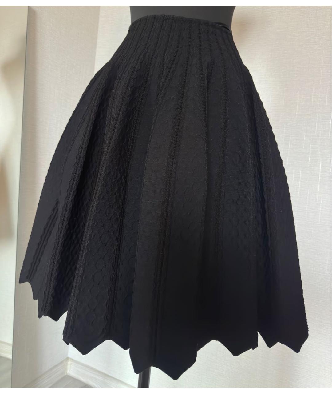 ALAIA Черная вискозная юбка миди, фото 2