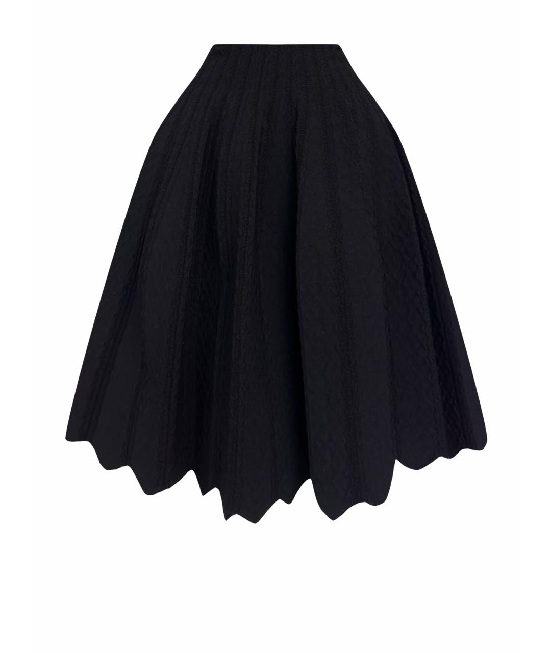 ALAIA Черная вискозная юбка миди, фото 1