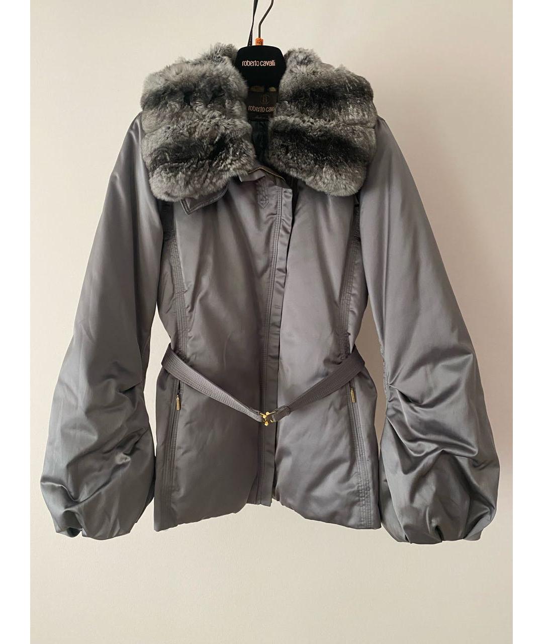 ROBERTO CAVALLI Серый пуховик, фото 9