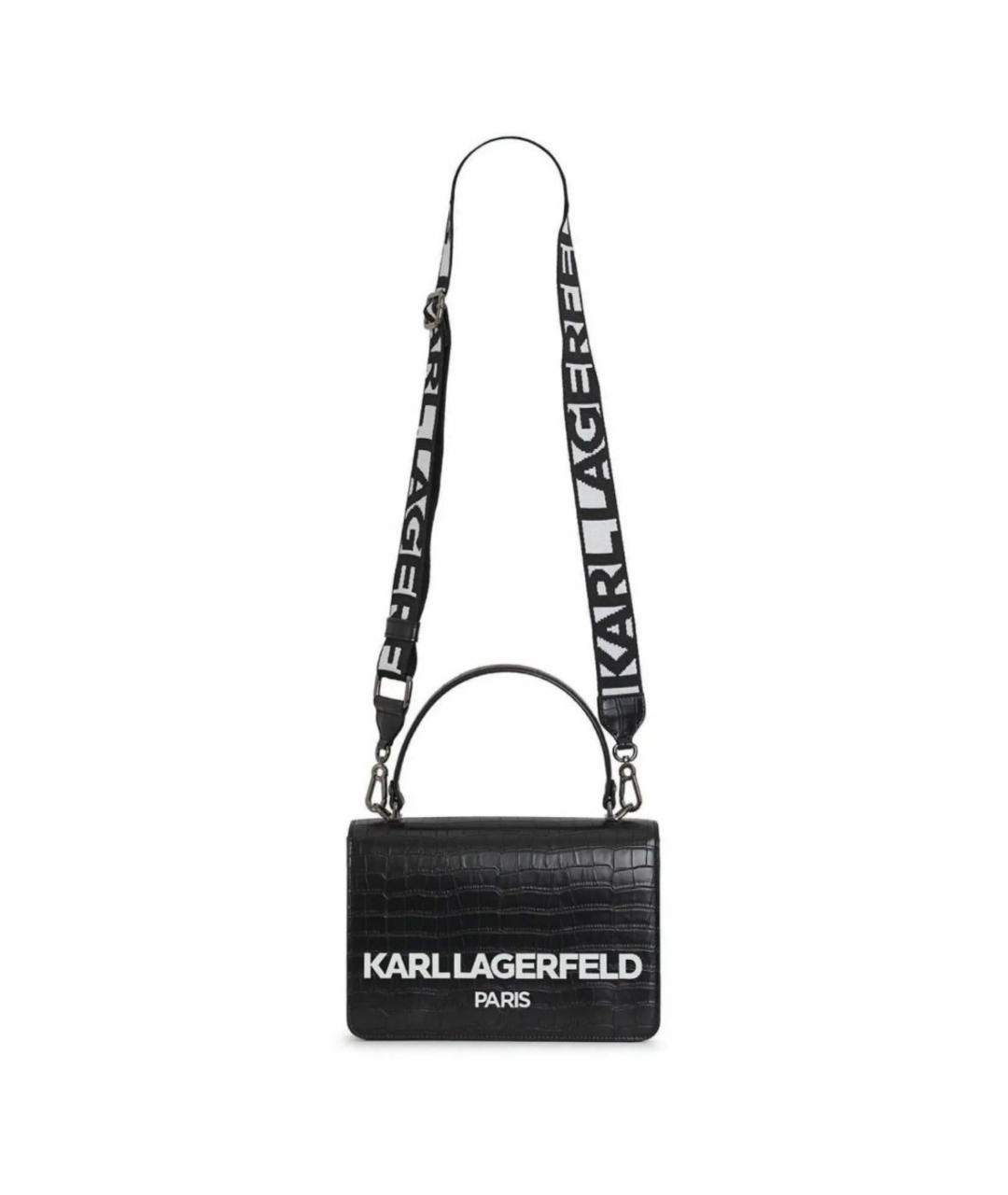 KARL LAGERFELD Черная сумка через плечо из искусственной кожи, фото 4