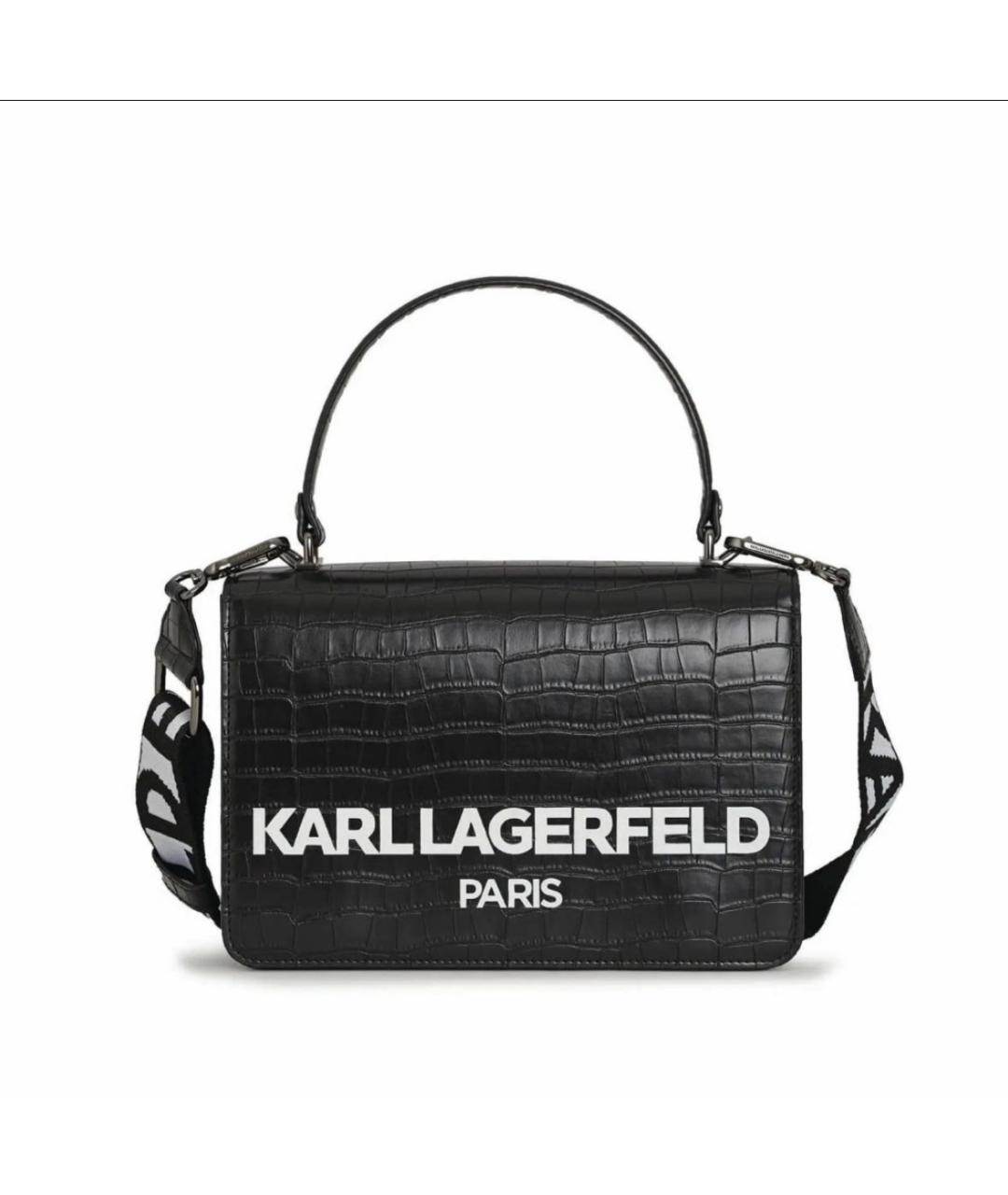 KARL LAGERFELD Черная сумка через плечо из искусственной кожи, фото 5