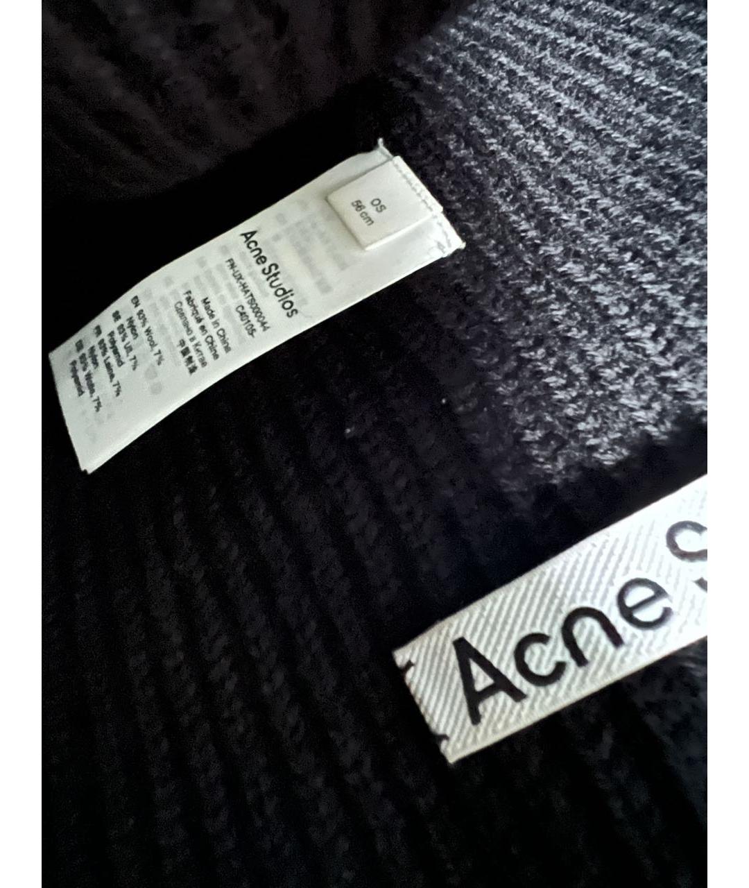 ACNE STUDIOS Черная шерстяная шапка, фото 3