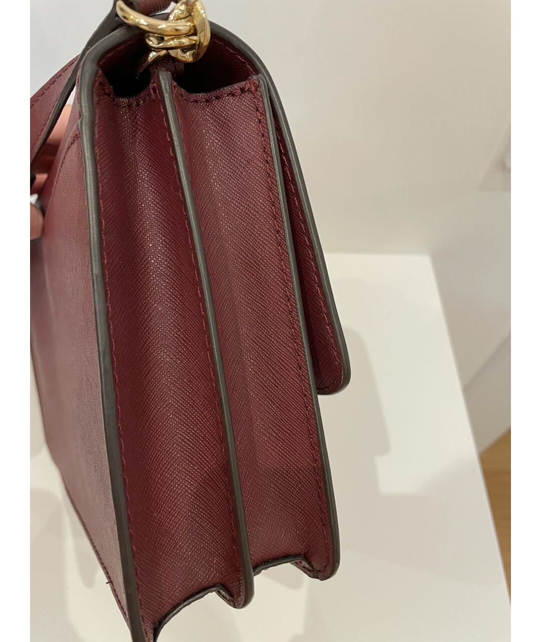 MICHAEL KORS Бордовая кожаная сумка тоут, фото 3