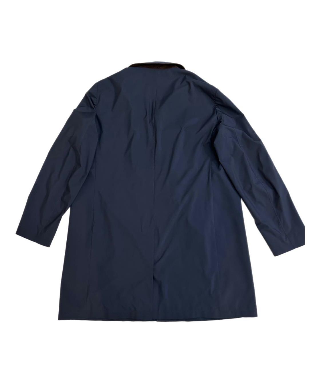 LORO PIANA Темно-синее полиэстеровое пальто, фото 2