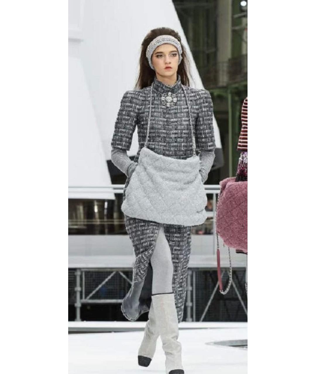 CHANEL Серое твидовое платье, фото 7