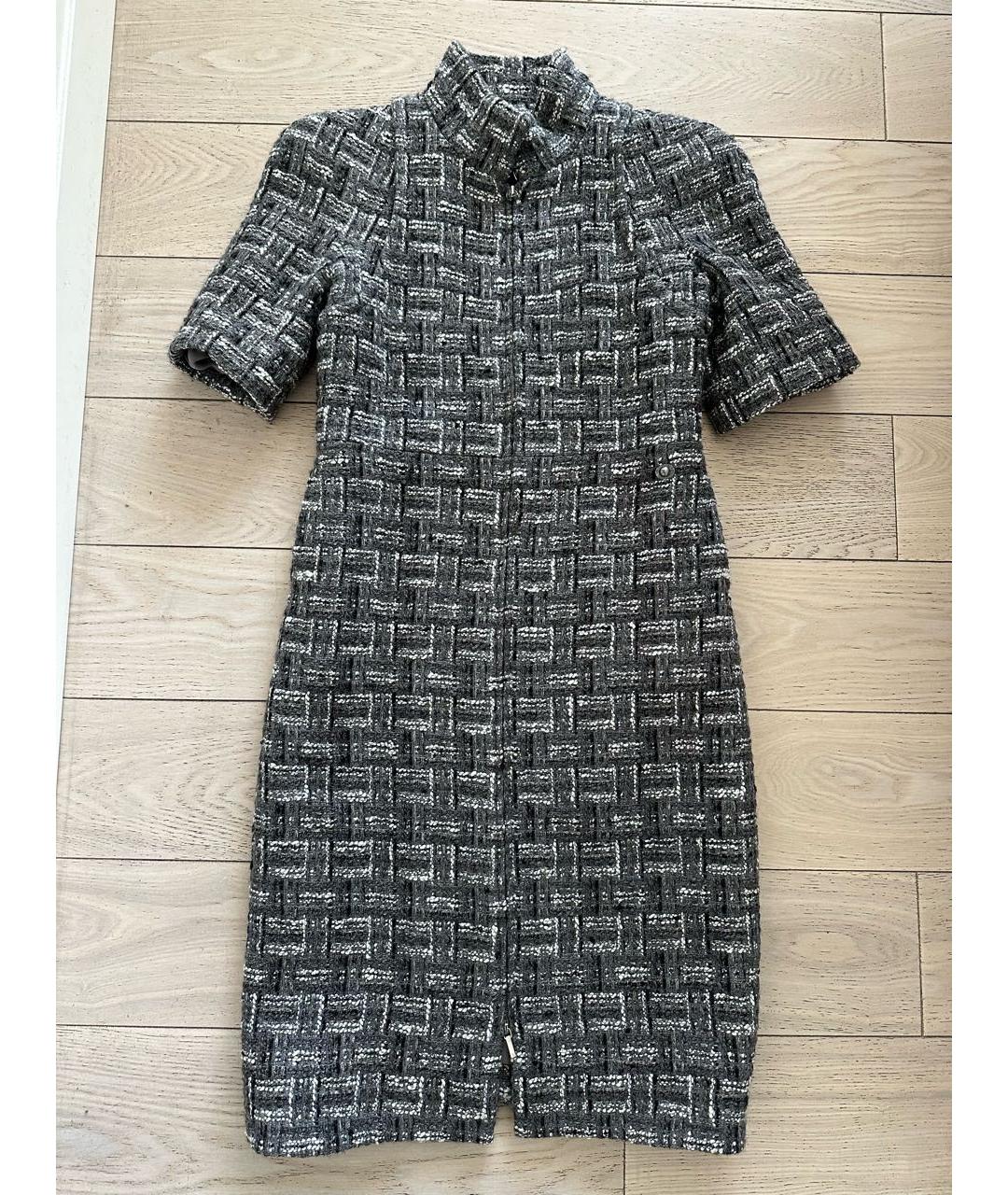CHANEL Серое твидовое платье, фото 9