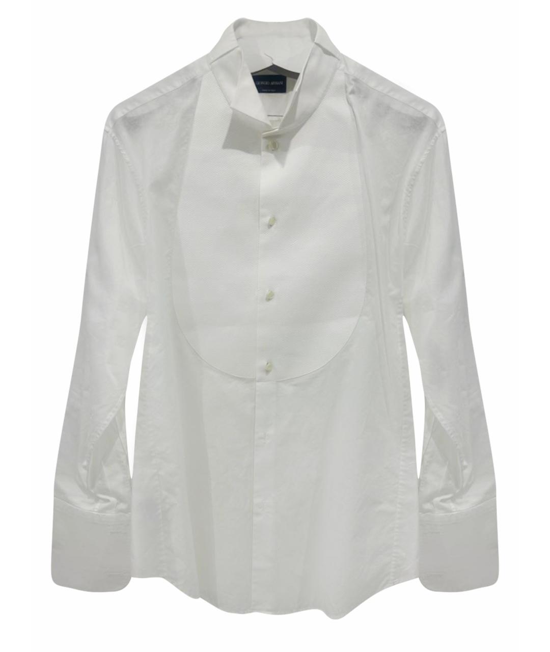 GIORGIO ARMANI Белая хлопковая классическая рубашка, фото 1