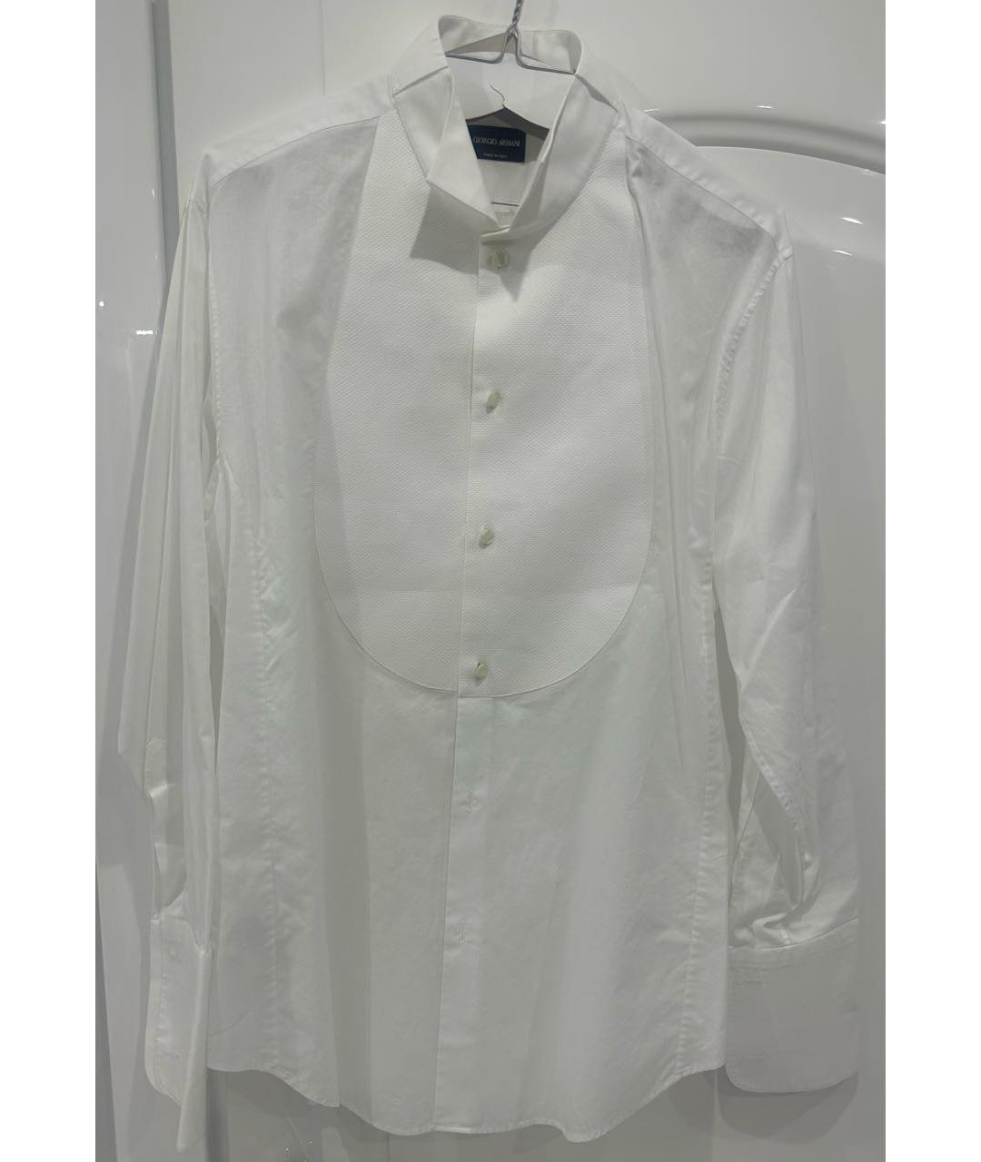 GIORGIO ARMANI Белая хлопковая классическая рубашка, фото 9