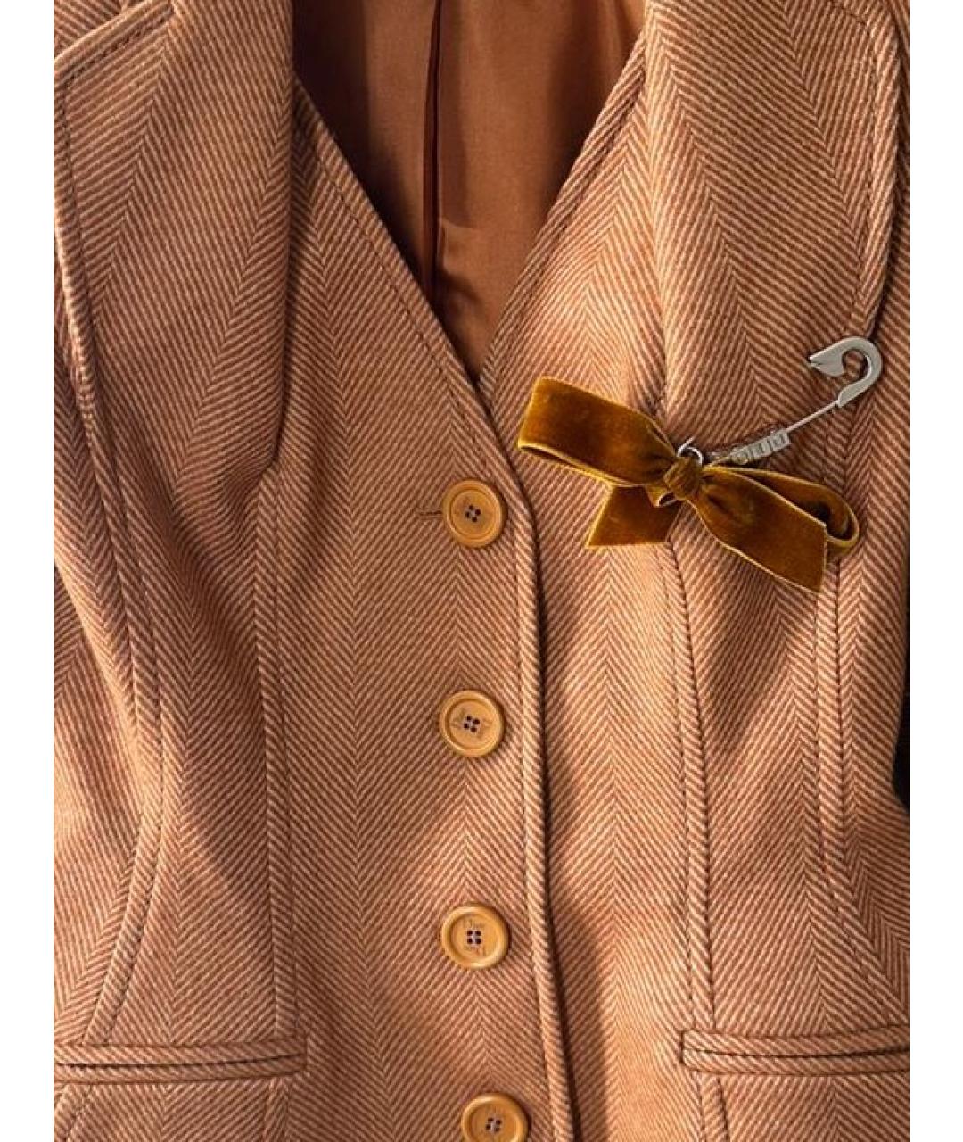 CHRISTIAN DIOR PRE-OWNED Коричневый шерстяной жакет/пиджак, фото 4
