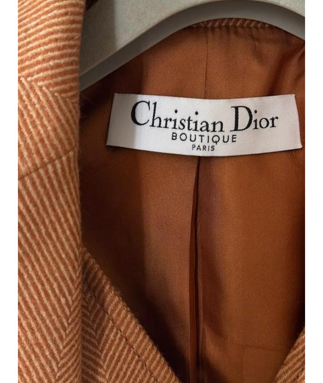 CHRISTIAN DIOR Коричневый шерстяной жакет/пиджак, фото 5