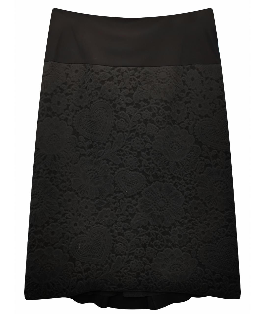 VDP Черная шерстяная юбка миди, фото 1