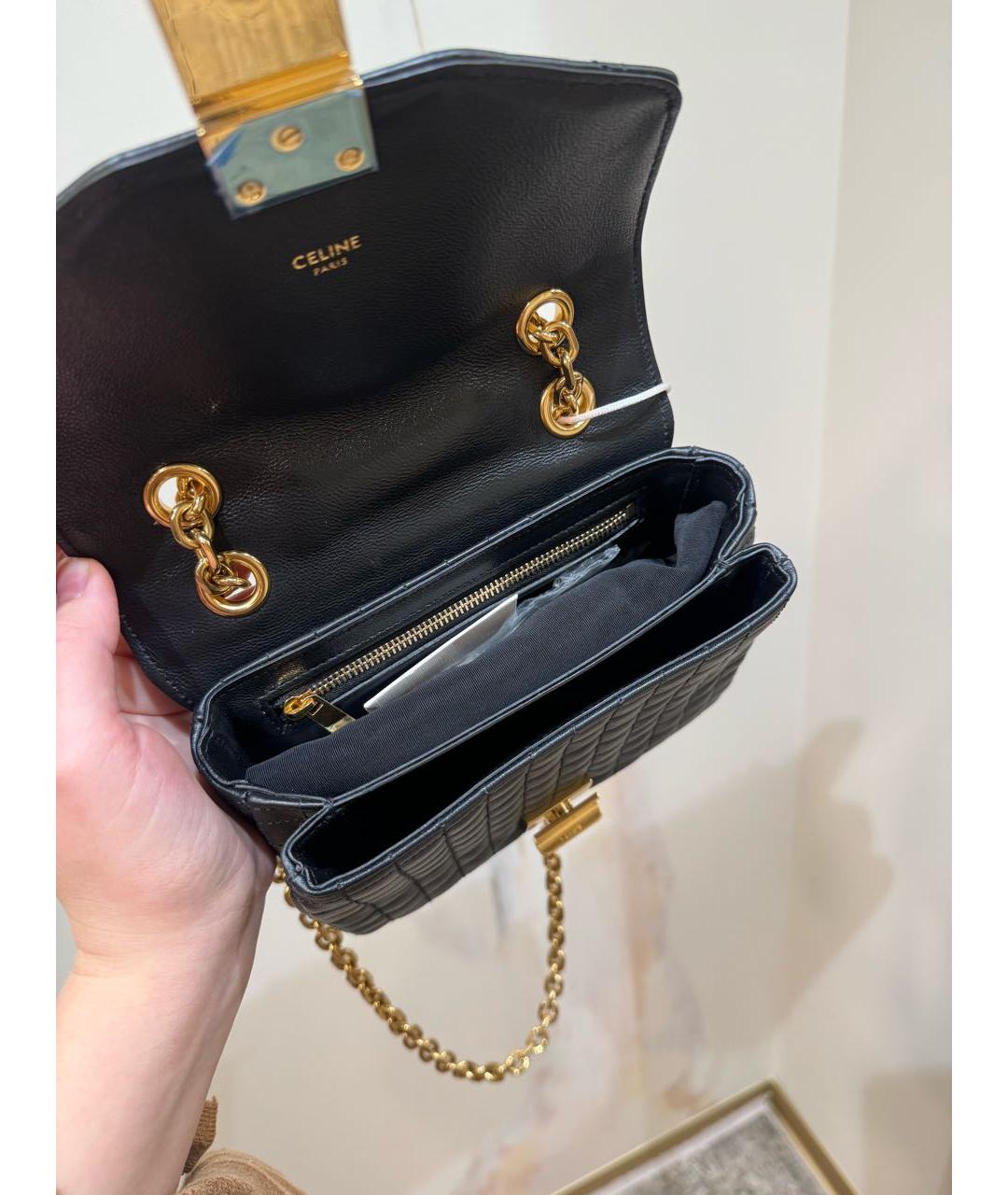 CELINE Черная кожаная сумка тоут, фото 6