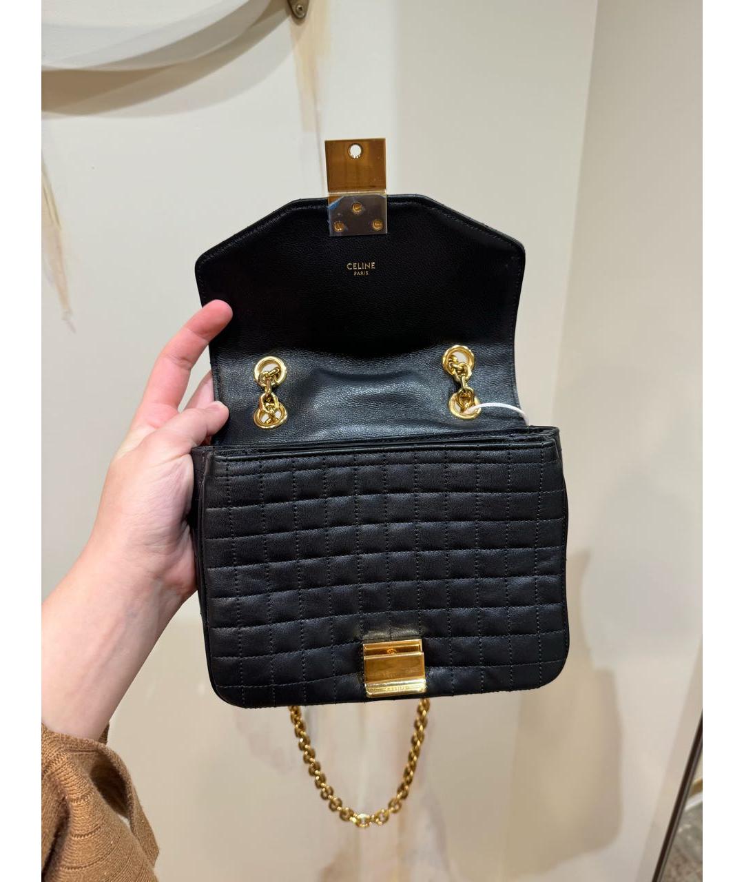 CELINE Черная кожаная сумка тоут, фото 5