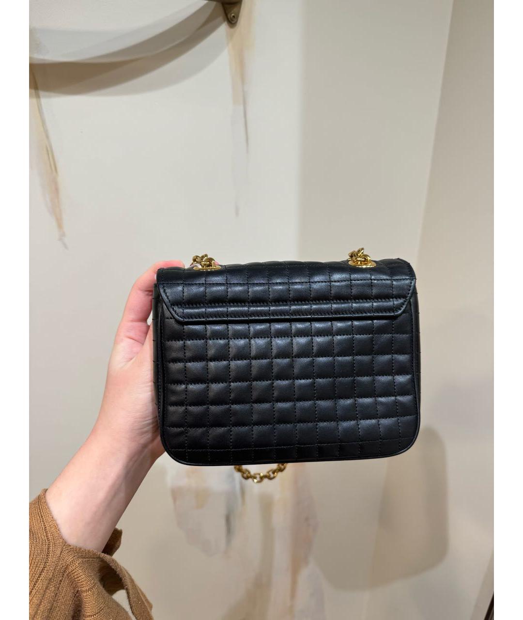 CELINE Черная кожаная сумка тоут, фото 4