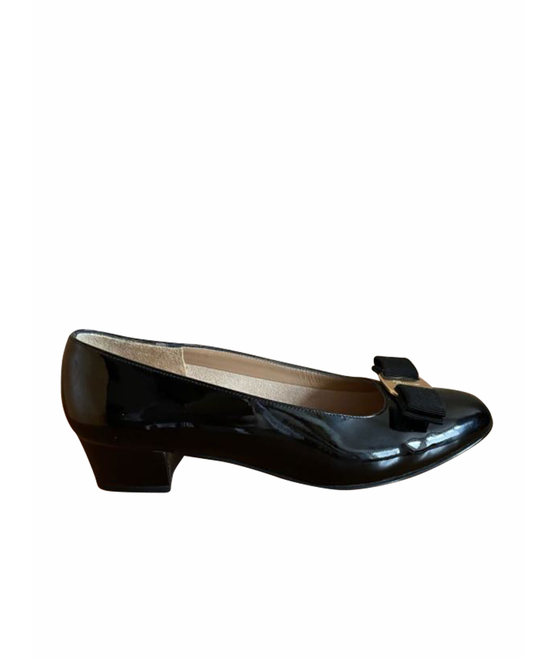 SALVATORE FERRAGAMO Черные туфли из лакированной кожи, фото 1