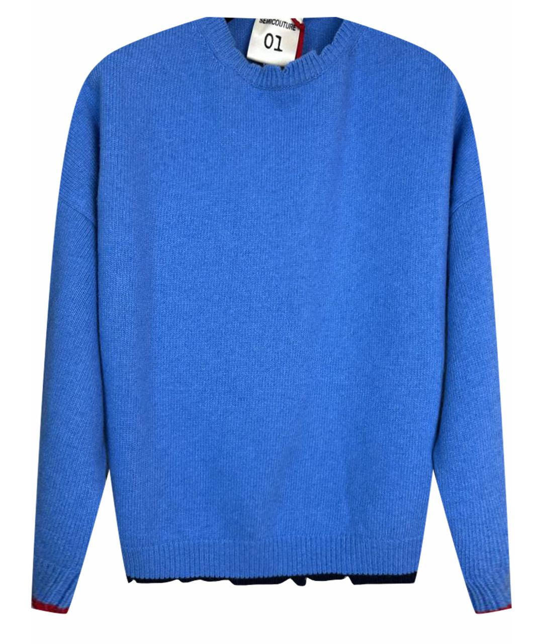 SEMICOUTURE Голубой шерстяной джемпер / свитер, фото 1
