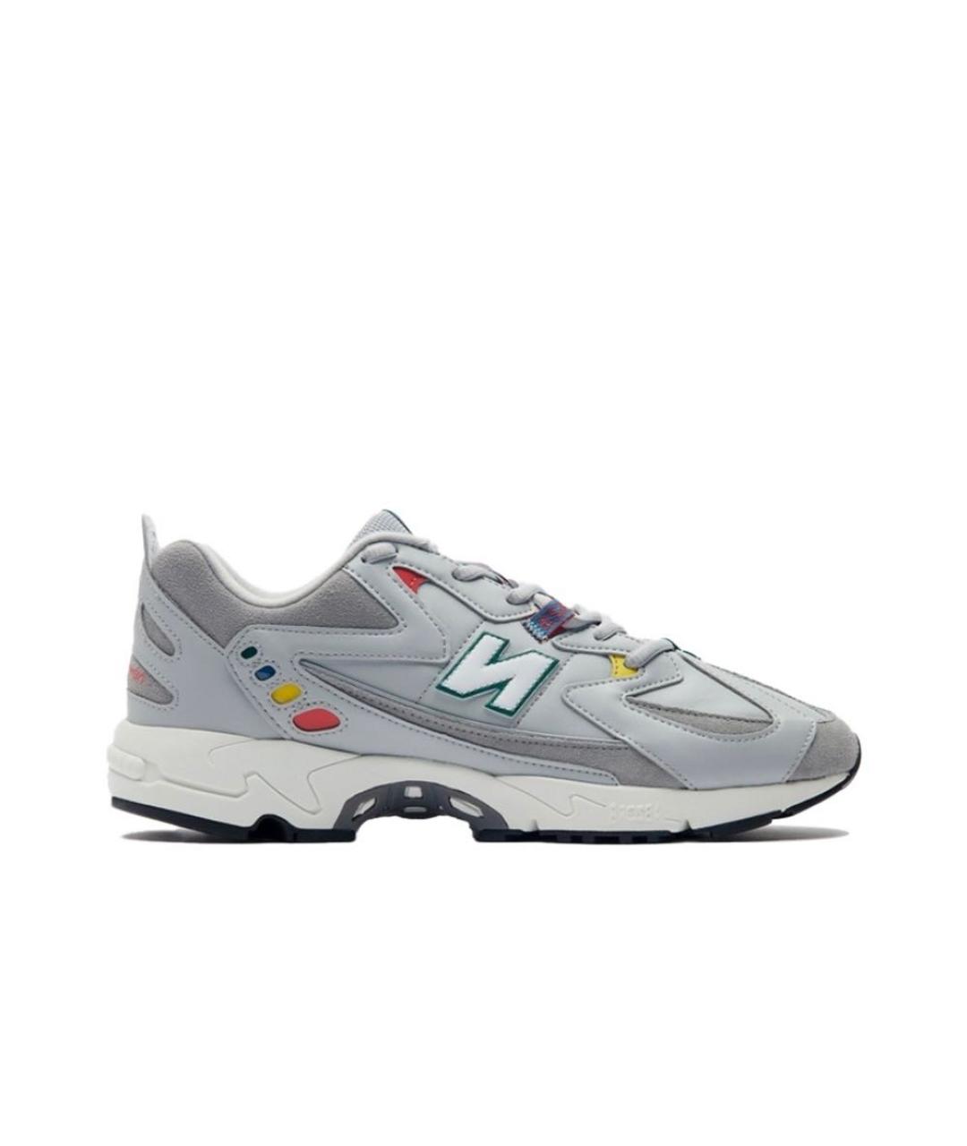 NEW BALANCE Серые низкие кроссовки / кеды из искусственной кожи, фото 1