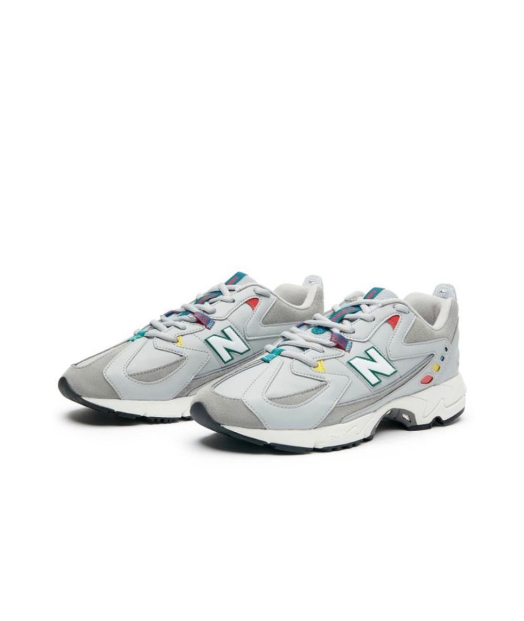 NEW BALANCE Серые низкие кроссовки / кеды из искусственной кожи, фото 2