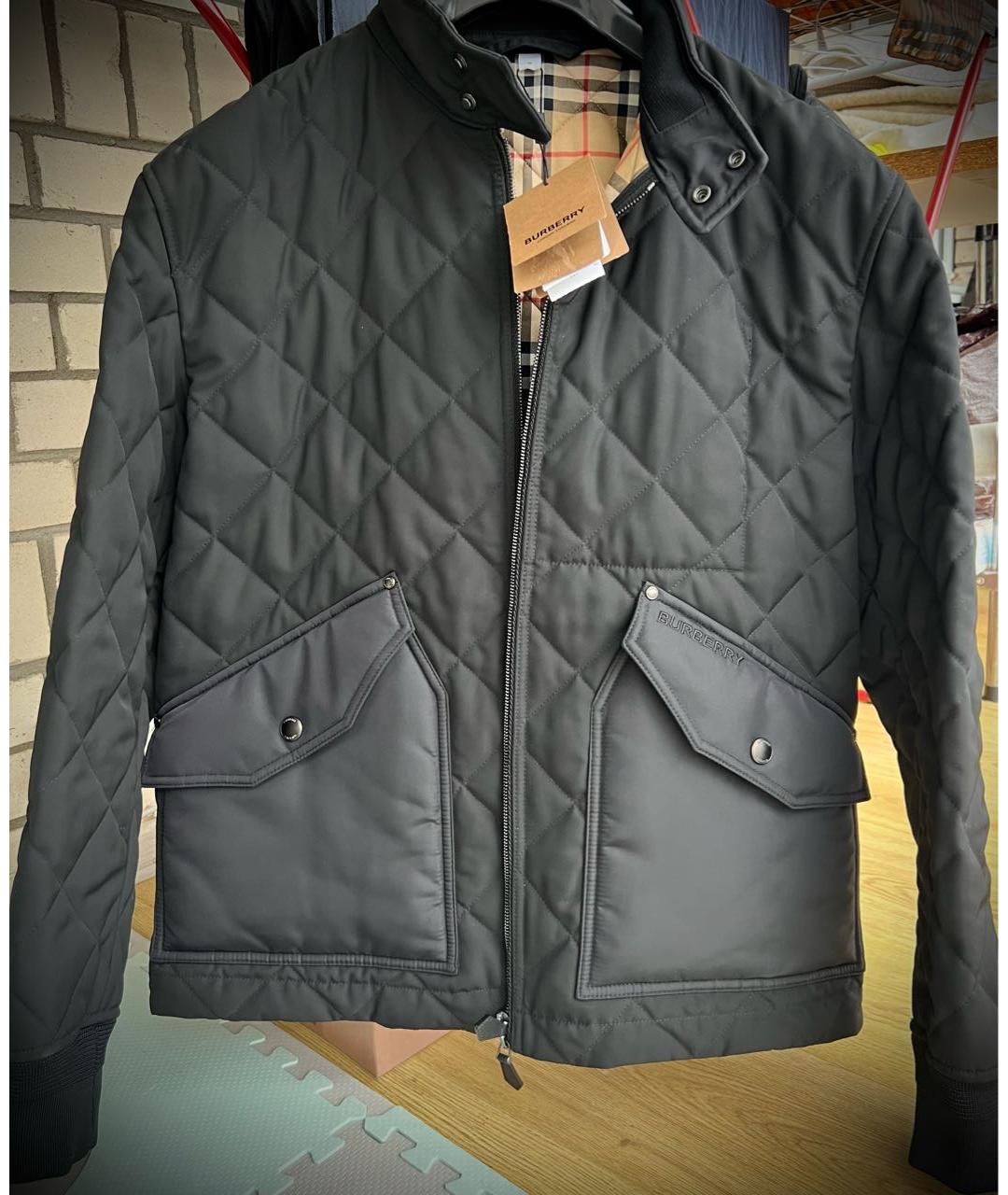 BURBERRY Черная полиамидовая куртка, фото 5