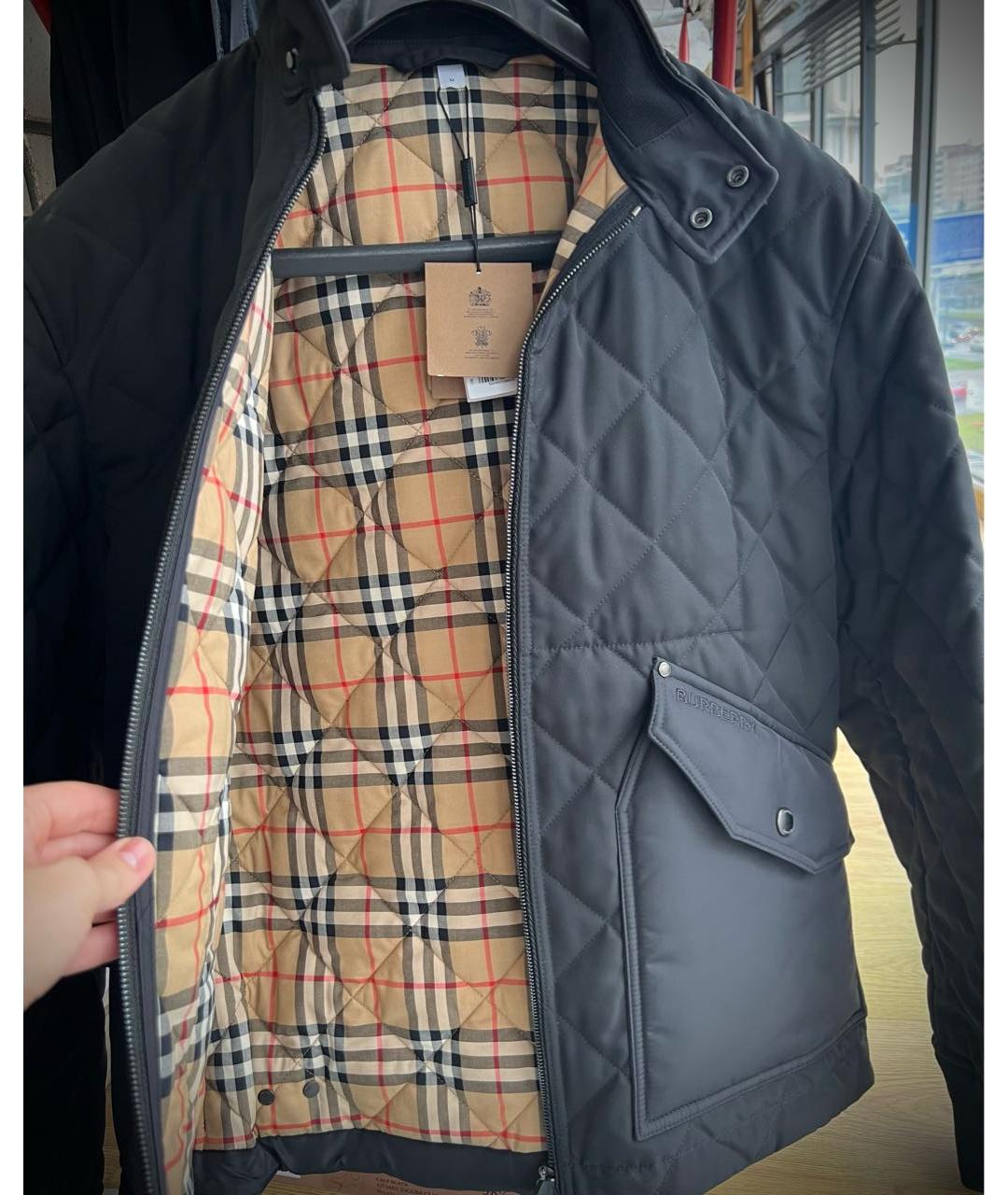 BURBERRY Черная полиамидовая куртка, фото 3