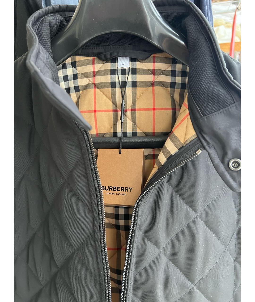 BURBERRY Черная полиамидовая куртка, фото 4