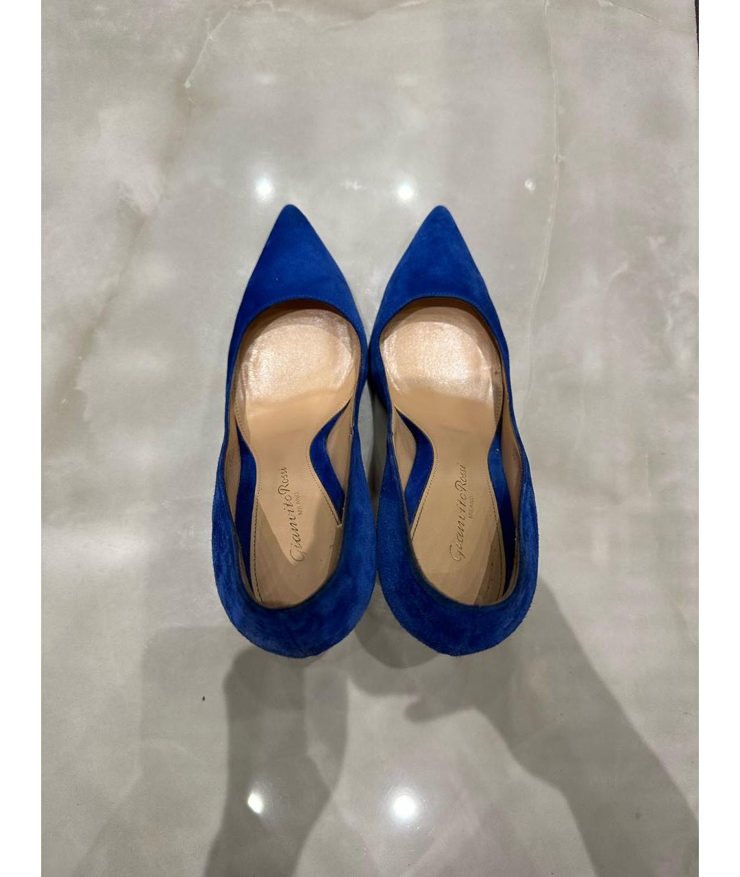 GIANVITO ROSSI Синие туфли из искусственной кожи, фото 3