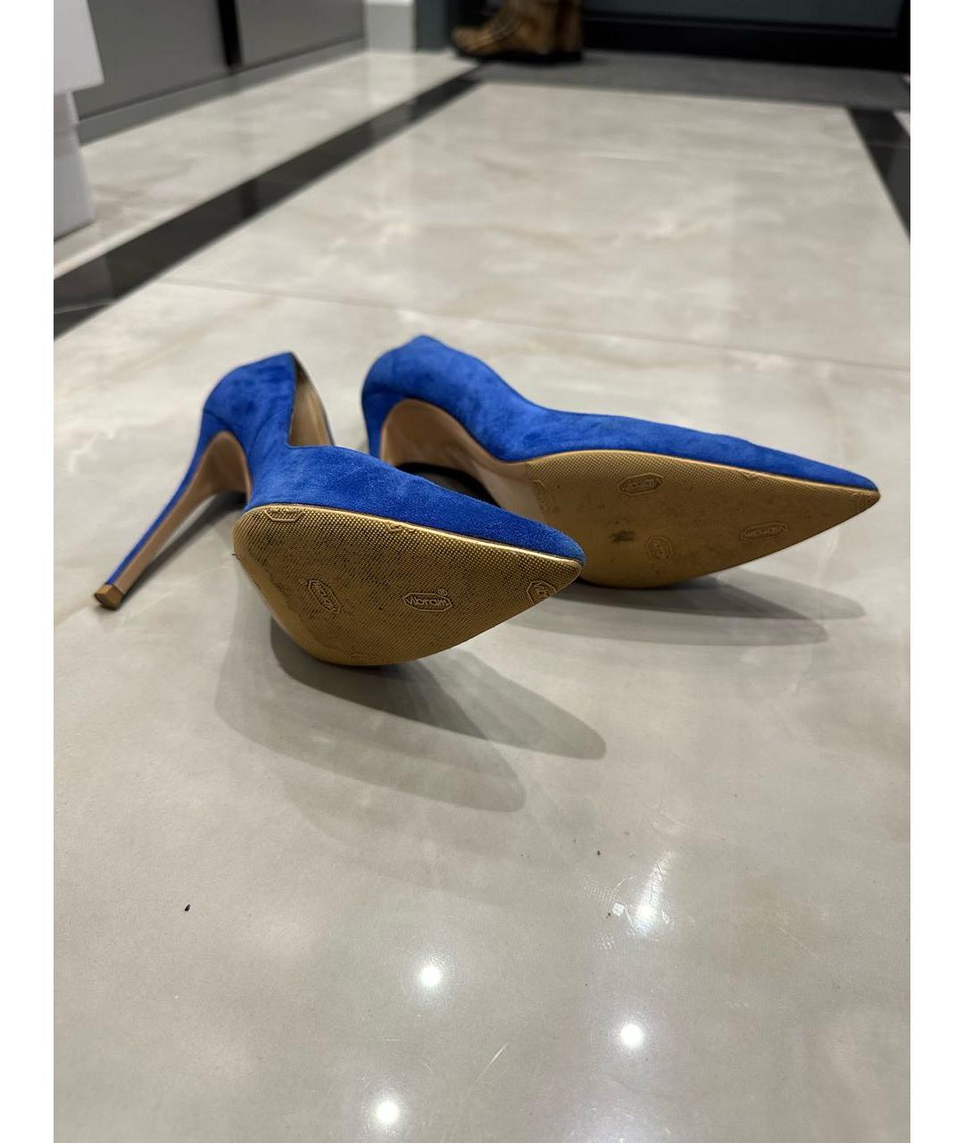 GIANVITO ROSSI Синие туфли из искусственной кожи, фото 5