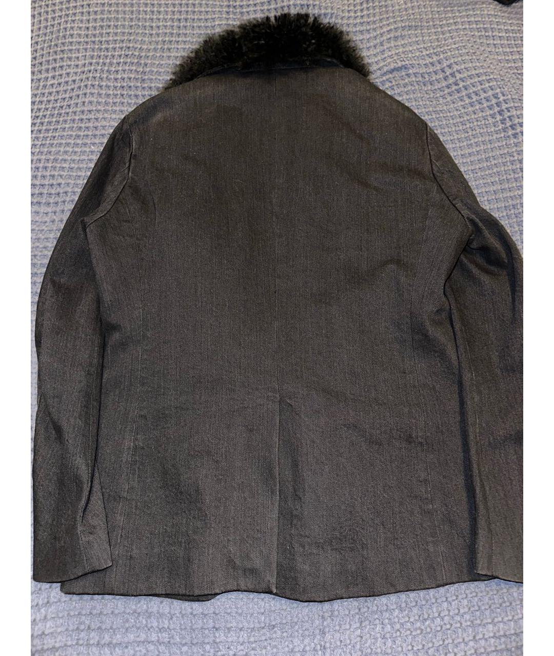 ERMANNO SCERVINO Антрацитовое хлопковое пальто, фото 2